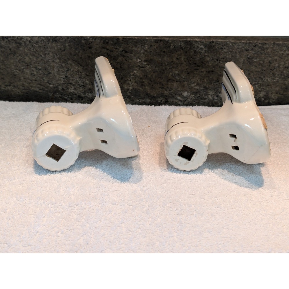 Vintage Porcelain Sconce Light Pair Flower Ceramic Wall Fixture Art Deco 1930 - Picture 11 of 16